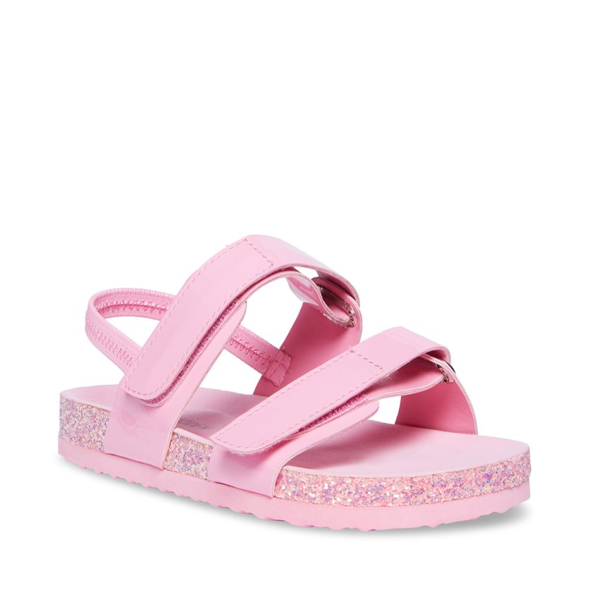 Pink Steve Madden Adouble Patent Kids' Platform Sandals | PH 5689ESA